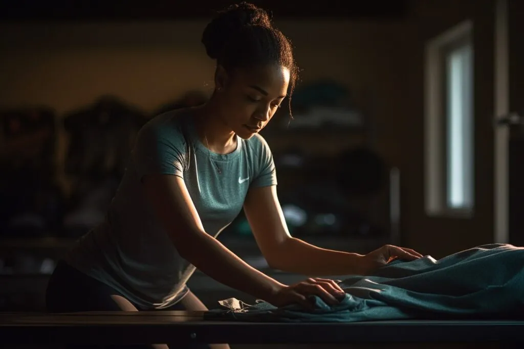 Motivated Workout Clothes Handling