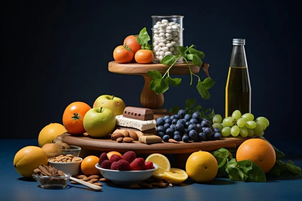 Balanced nutrition concept with physical therapy integration