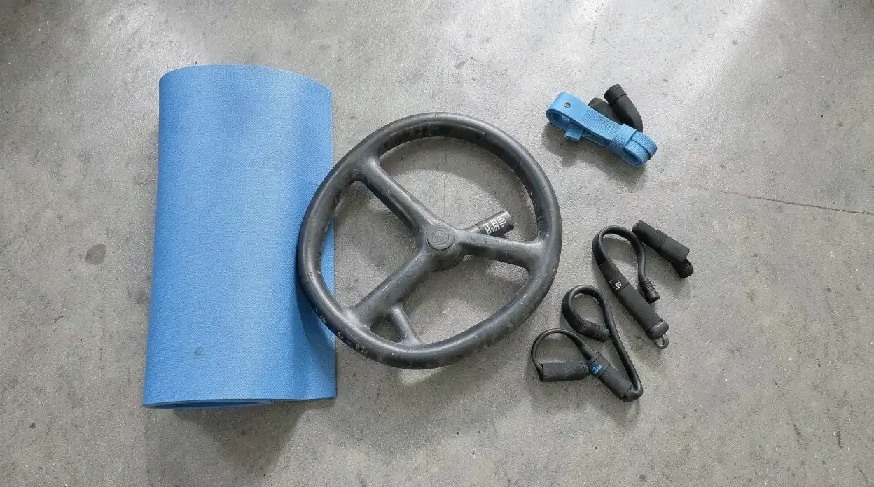 Core training equipment on gym floor