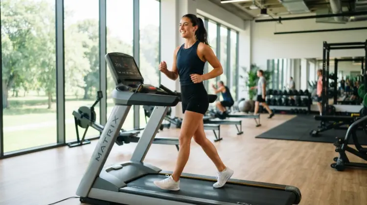 Person walking on treadmill for diabetes management
